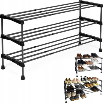 Botník na nožkách Gockowiak 93 x 46 x 29 cm černá