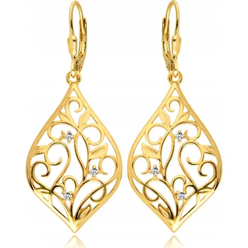 Náušnice Náušnice klasické Euforia zlaté stříbro pozlacené 925 se zirkonem kapka