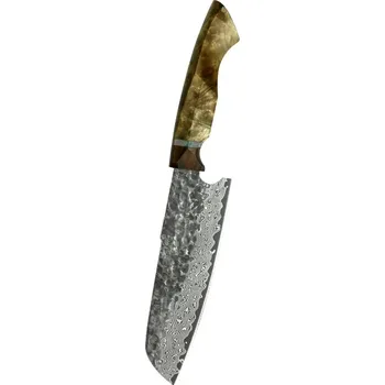 Kuchyňský nůž UG Grill Nůž Santoku 12/25cm Damašková ocel 67/Burl dřevo a Eben UG Grill