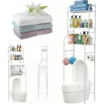 Koupelnový nábytek POLICE NAD TOALETU PRAČKU WC STOJAN DO KOUPELNY KOUPELNOVÁ SKŘÍŇKA KOVOVÁ