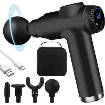 Masážní přístroj MASÁŽNÍ PISTOLE GUN PRO LIGHT - MASÁŽNÍ PŘÍSTROJ NA ZÁDA A TĚLO SE 4 NÁSTAVCI