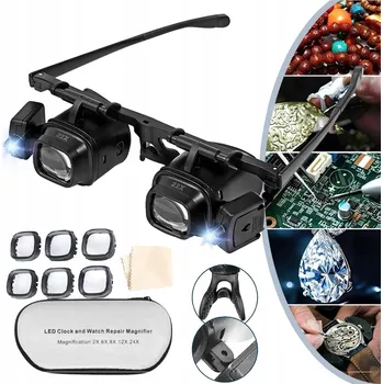 Lupa LUPA S LED DIODAMI, LUPA NASAZOVACÍ NA HLAVU, S LED, NASTAVITELNÉ ÚHLY SVĚTLA