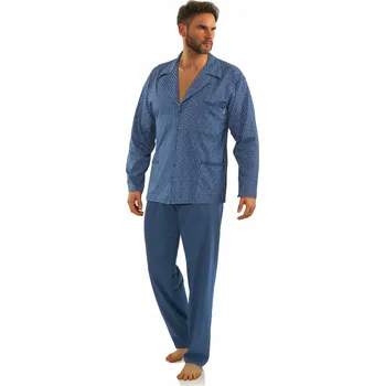 Pánské pyžamo SESTO SENSO Pánské pyžamo na zip 2636/01 bavlna 4XL