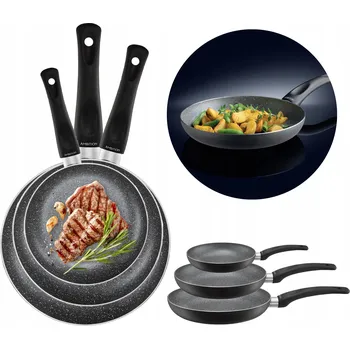 Pánev SADA PÁNVI INDUKCE S NEPŘILNAVÝM POVRCHEM NONSTICK 20, 24, 28 cm