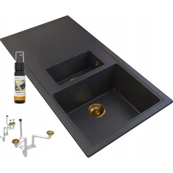 Granitový dřez Dřez jednodílný s vaničkou Granitan Solaris granit černý