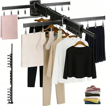 Sušák na prádlo ROZKLÁDACÍ SUŠÁK NA PRÁDLO NA ZEĎ S 20 KOLÍČKY PRO KOUPELNU, TERASU