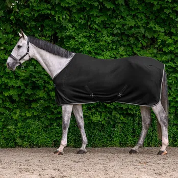 Deka pro koně Waldhausen odpocovací deka ECONOMIC flecce s křížovým zapínáním - černá - 145