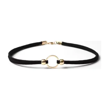 Náhrdelník Prosperk Náhrdelník Choker černý se zlatým Propojení S0830