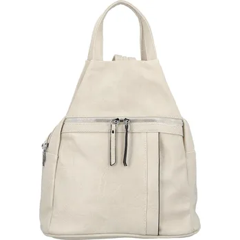 Stylový dámský koženkový batoh Narcisa, krémový