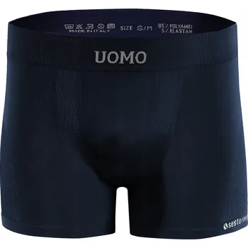 Pánské spodní prádlo Sesto Senso Bezešvé boxerky BM07 PÁNSKÉ přiléhavé Tmavě modré S/M