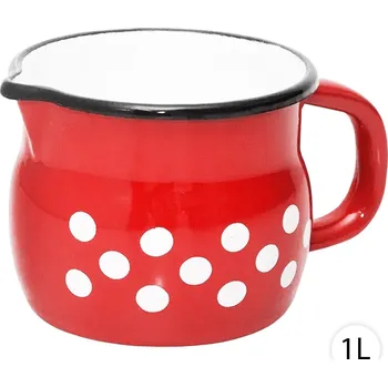Perfect Home Smaltovaný hrnek s výlevkou 1L, červený, 4132