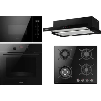 Set domácích spotřebičů Vestavný set Set Amica AMMB25E3SGB + Amica DP 6411LZBG + Amica OTP6641BG + Amica TFB 126 MB