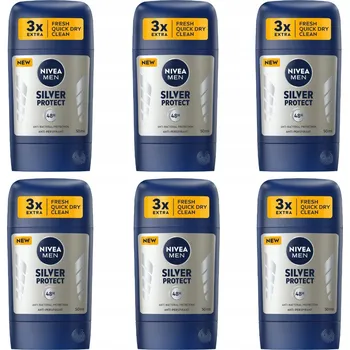 Pánský antiperspirant NIVEA MEN Silver, 6 x 50 ml