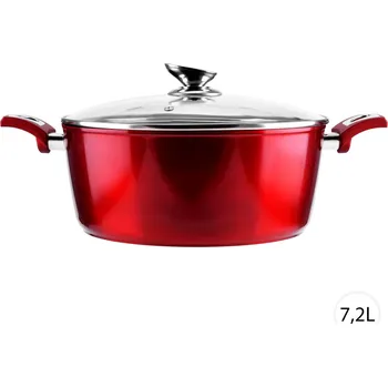 Hrnec Hrnec na indukci s poklicí 7,2L, granitový Metal Red, Perfect Home 10399