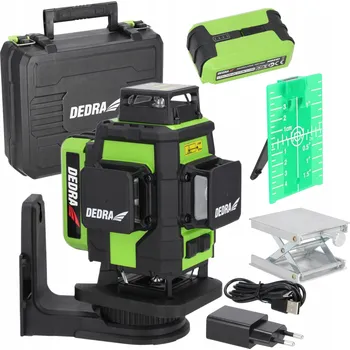 Měřící laser Křížový laser, laserová vodováha 360 4D, plošný PRO, zelený DEDRA