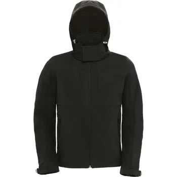 Pánská softshellová bunda B&C | Hooded Softshell /men black XXL Bunda (softshellová)