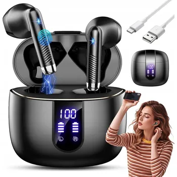 Sluchátka BEZDRÁTOVÁ SLUCHÁTKA DO UŠÍ BLUETOOTH 5.3 DLOUHÁ VÝDRŽ BATERIE