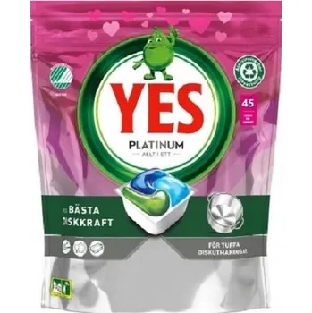 Tableta do myčky YES kapsle do myčky nádobí PLATINUM All-in-1 (45ks)