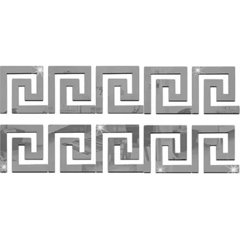 Obraz Elegantní 3D zrcadlové samolepky na zeď (10 ks) | GLOROB Silver