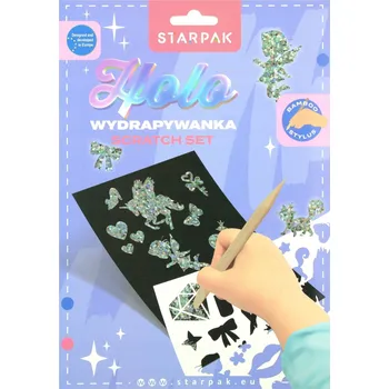 kreativní sada HOLOGRAFICKÉ ŠKRABADLO 4 archy ke škrábání