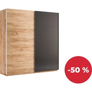 Šatní skříň Posuvná šatní skříň TAFO Barva: dub Kraft/šedá, Rozměr: 200x211x61