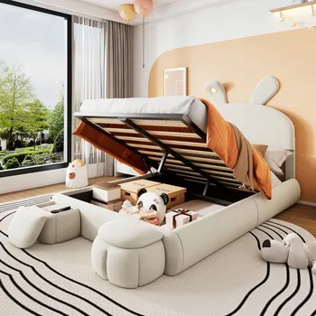 Postel Jednolůžková dřevěná postel Arhatreya 140x200 cm bílá