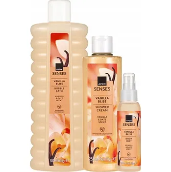 Sprchový gel Avon Delightful Vanilla Sada Rozkošná Vanilka [Sprchový gel + Tělové mléko]