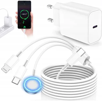 Datový kabel Kabel Bedee USB - USB typ C / microUSB / Lightning 2 m bílý