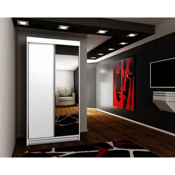 Šatní skříň Posuvná skříň TALIA 33 Barva: bílá, Rozměr: 100x200x62