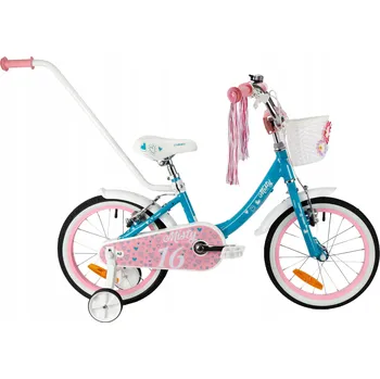 Dětské kolo DĚTSKÉ KOLO 16 PALCŮ HLINÍKOVÉ KOLO PRO DÍVKU S VODICÍ TYČÍ