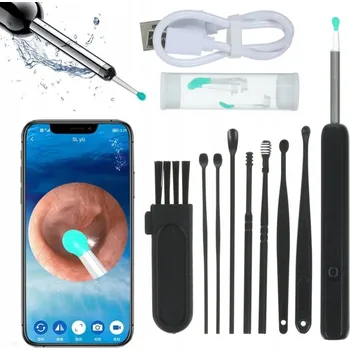 SADA NA ČIŠTĚNÍ UŠÍ S BEZDRÁTOVOU KAMEROU ČERNÁ