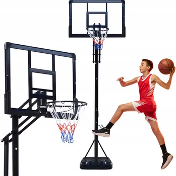 Basketbal Basketbalový koš Falcon nastavitelný, volně stojící s deskou a sítí