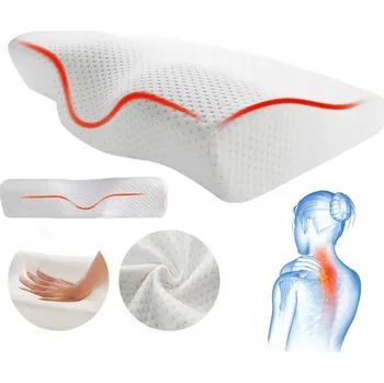 Polštář ORTOPEDICKÝ POLŠTÁŘ PRO SPANÍ PAMĚŤOVÁ PĚNA ERGONOMICKÝ PRO SPANÍ NA BOKU BÍLÝ