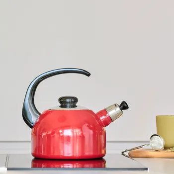 Konvice na čaj RIESS Intense 2 l červená - smaltovaná varná konvice s píšťalkou