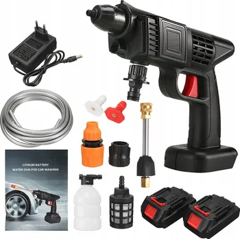 Vysokotlaký čistič Bezdrátová vysokotlaká myčka automobilová Vodní pistole 2 aku
