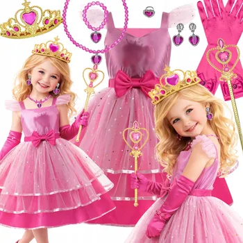 Karnevalový kostým KOSTÝM AURORA ŠATY AURORA ŠÍPKOVÁ RŮŽENKA, KARNEVALOVÝ SET, VELIKOST 146-152