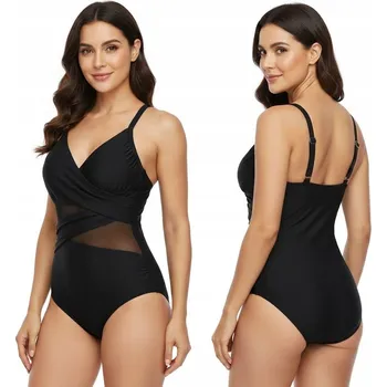 Dámské plavky K&M jednodílné plavky černé barvy, velikost 3XL