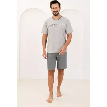 Pánská móda PÁNSKÉ PYŽAMO 503 W/26 šedá L