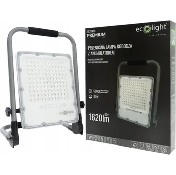 LED STAVEBNÍ REFLEKTOR S AKUMULÁTOREM 50W 1620lm Hliníkový