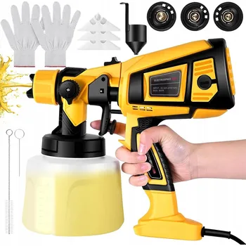 Stříkací pistole MALÍŘSKÁ STŘÍKACÍ PISTOLE ELEKTRICKÁ PRO MALOVÁNÍ 850W 1400ML + 4 TRYSKY