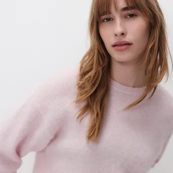 Dámský svetr Reserved - Svetr s příměsí vlny - pastelově růžová - 044GS-03X - 044GS-03X-M