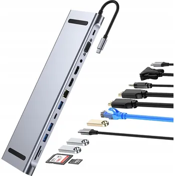 DOKOVACÍ STANICE PRO LAPTOP 12v1 USB-C HDMI 4K SD/TF WIREWAY 100W