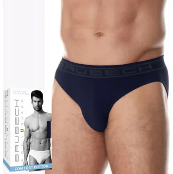 Slipy BRUBECK BE0029M Pánské bezešvé slipy, přiléhavé, tmavě modré - L