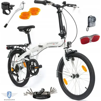 Dětské kolo Skládací kolo Zundapp ZF20 Speed Folder 20, rám 12,5 palce, kolo 20", bílé