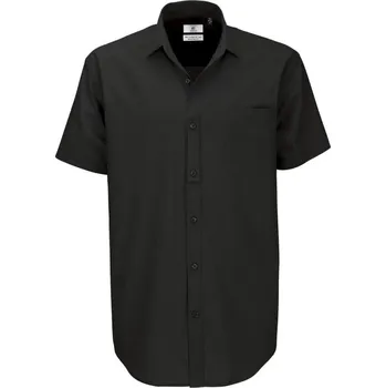 Pánská košile B&C | Heritage SSL /men black XXL Košile