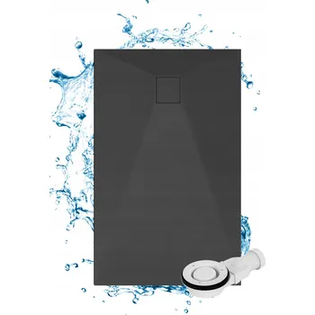 Sprchová vanička SPRCHOVÁ VANIČKA OBDÉLNÍKOVÁ 150x90 CM ČERNÁ SMC KOMPOZIT TEJA