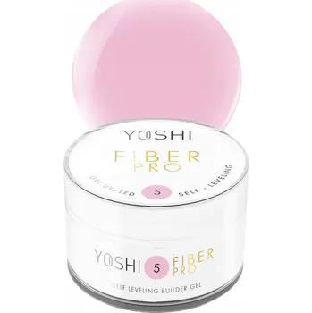 Lak na nehty Yoshi Stavební Gel samovyrovnávací Fiber Pro UV/LED 50 ml - No 5 Pink Růžová
