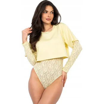 Body Dámské krajkové body s všitým tričkem (dvouvrstvé)