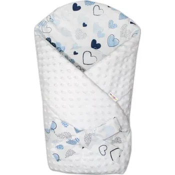 Zavinovačka Minky Baby Nellys Srdíčka modré, bílá