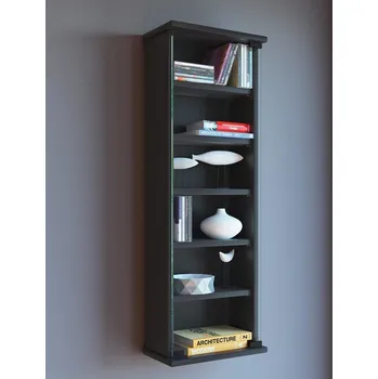 Knihovna Vcm Nástěnná vitrína Loposa na 150 CD, černý